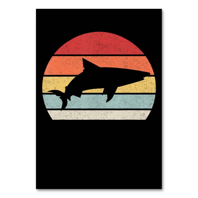 Shark Retro Vintage Gifts Table Number (Front)