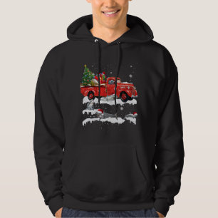 Shark Riding Red Truck Merry Christmas X-mas Ugly  Hoodie