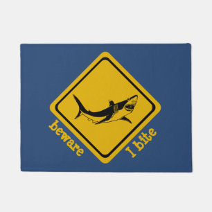shark road sign - doormat