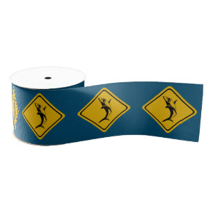 shark road sign grosgrain ribbon