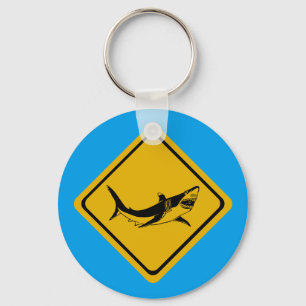 shark road sign key ring
