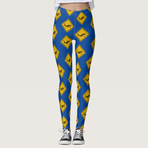 shark road sign leggings