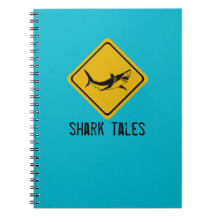 shark road sign notebook