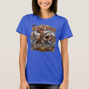 Shark Rodeo Champion Patriotic Cowgirl T-Shirt