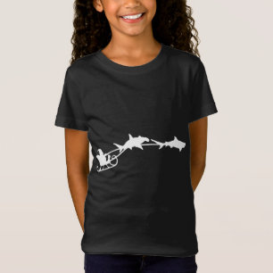 Shark Santa Claus Sleigh Cute Christmas Shark Love T-Shirt