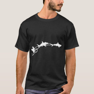 Shark Santa Claus Sleigh Cute Christmas Shark Love T-Shirt