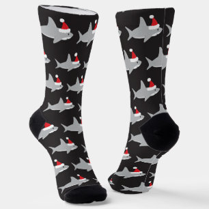 Shark Santa Hat Christmas Socks