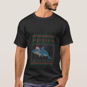 Shark Santa Hat Ugly Christmas Pajama Family Match T-Shirt