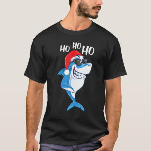 Shark Santa Tee Shark Hat Lights Christmas Xmas