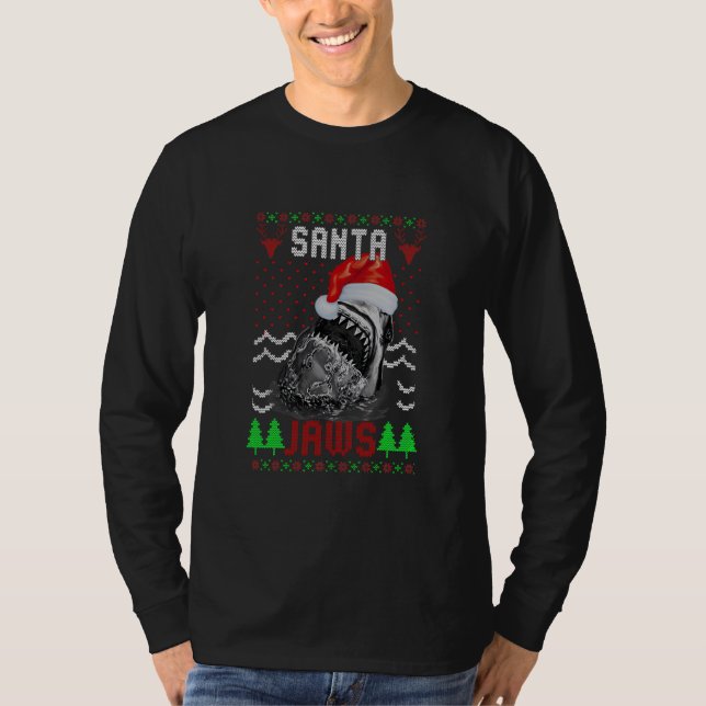Shark Santa Ugly Sweater Christmas Funny Design (Front)