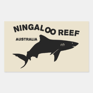 Shark Scuba Diving In Australia, Ningaloo Reef Rectangular Sticker