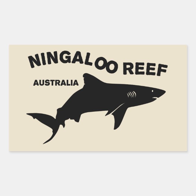 Shark Scuba Diving In Australia, Ningaloo Reef Rectangular Sticker (Front)