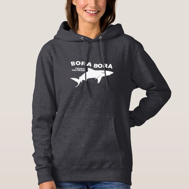 Shark Scuba Diving In Bora Bora Hoodie (Front)
