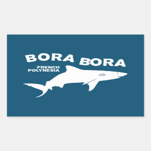 Shark Scuba Diving In Bora Bora Rectangular Sticker