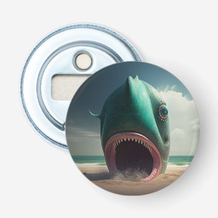 Shark sculpture on the beach bottle opener