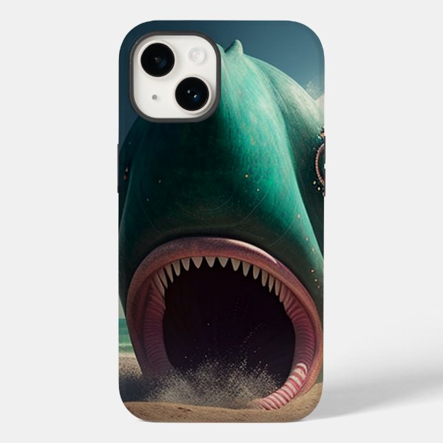 Shark sculpture on the beach Case-Mate iPhone case (Back)