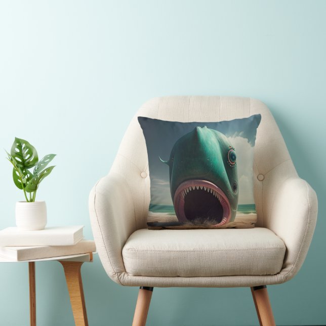 Shark sculpture on the beach cushion (Chair)