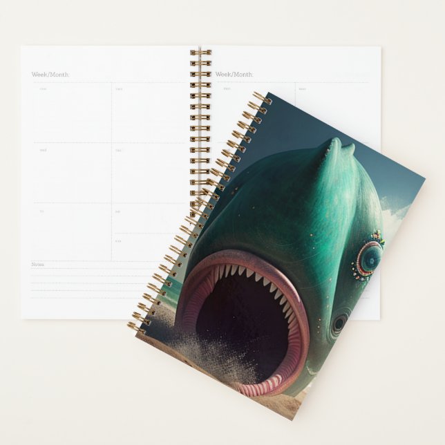 Shark sculpture on the beach planner (Display)