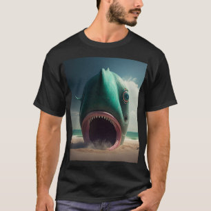 Shark sculpture on the beach T-Shirt