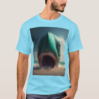 Shark sculpture on the beach