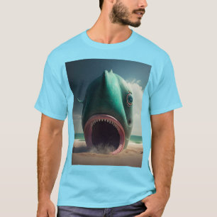 Shark sculpture on the beach T-Shirt