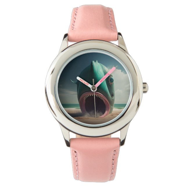 Shark sculpture on the beach watch (Front)
