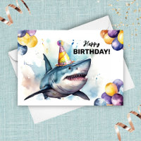 Shark Sea Life Great White Marine Happy Birthday
