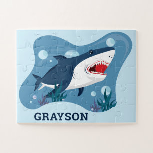 Shark Sea Ocean Personalised Kids Jigsaw Puzzle