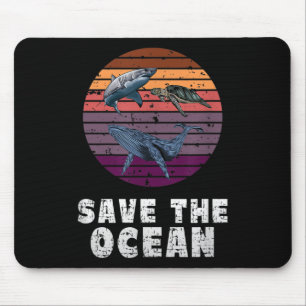 Shark, Sea Turtle, Whale, Environmental Protection Mouse Mat
