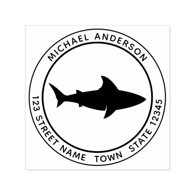 Shark Self Inking Rubber Stamp (Design)