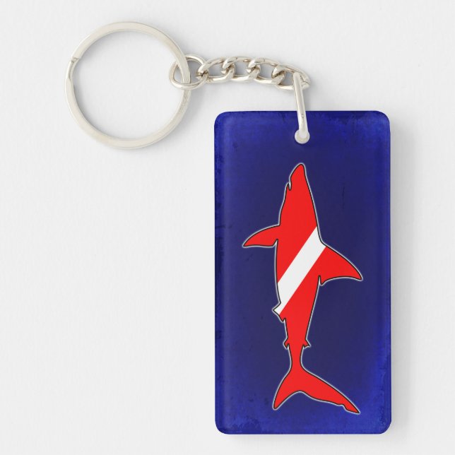 Shark shape dive flag keychain (Front)