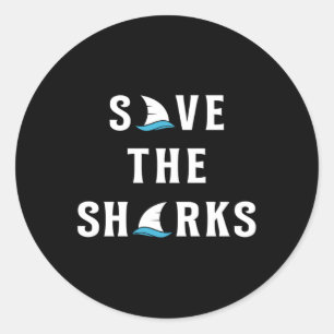 Shark Sharks Ocean Fin Fish Sea Funny Gift Idea Classic Round Sticker