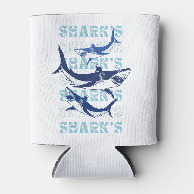 SHARK , SHARKS, SHARKS, STYLE CAN COOLER (Front)