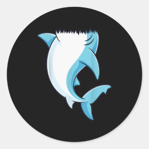 Shark Shirt Adult Kids Men Women Shark Costume Classic Round Sticker