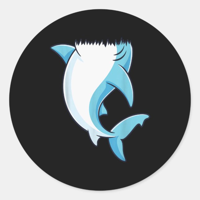Shark Shirt Adult Kids Men Women Shark Costume  Classic Round Sticker (Front)
