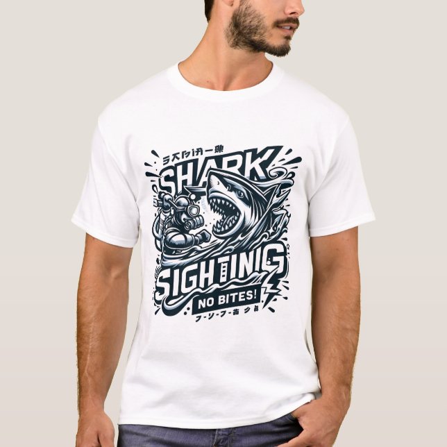 Shark Sighting Shark Cage Diving T-Shirt (Front)