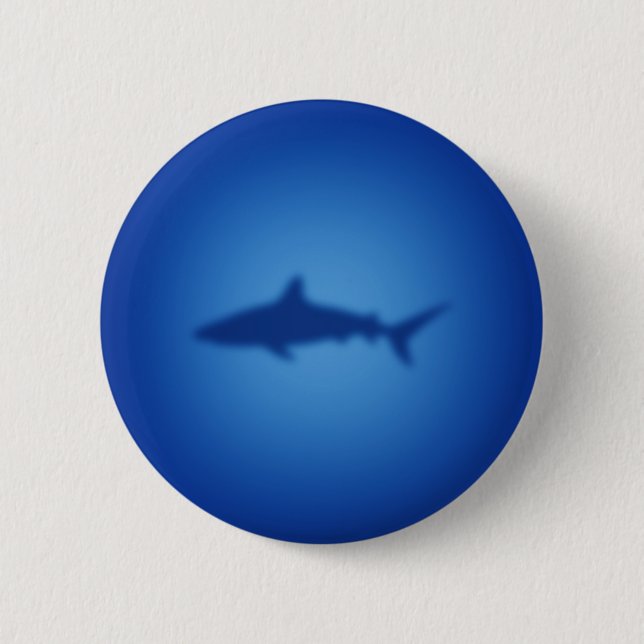 Shark silhouette 6 cm round badge (Front)