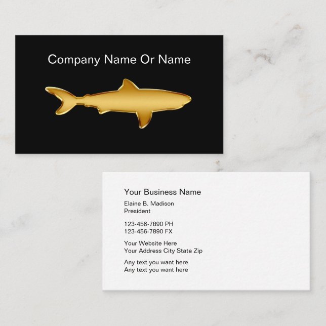 Shark Silhouette Business Cards (Front/Back)