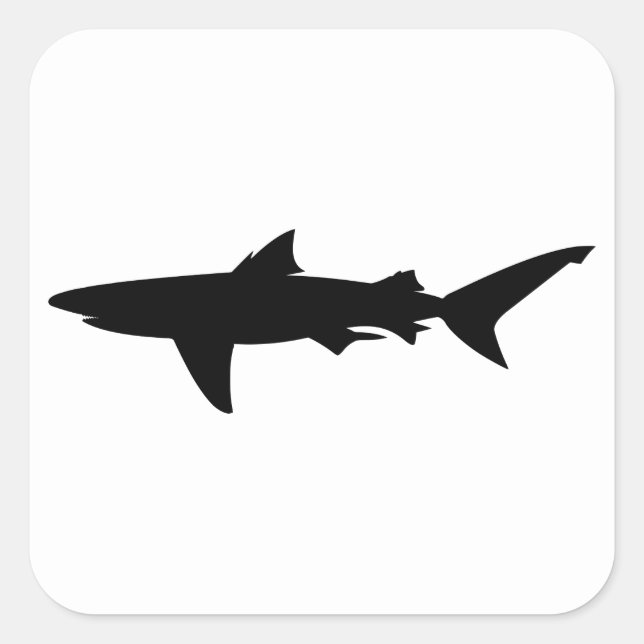 Shark silhouette square sticker (Front)