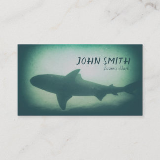 Shark Silhouette Swimming Underwater Sea Creature Business Card