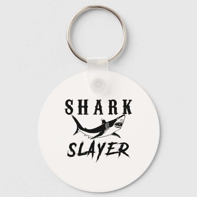 Shark Slayer Shark Fishing And Salt Water Anglers  Key Ring (Front)