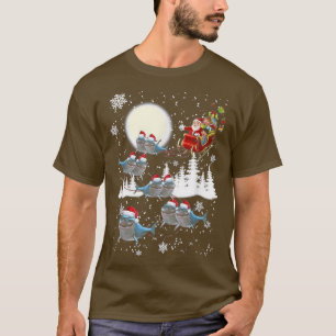 Shark Sleigh Christmas Tree Decoration Xmas Snow S T-Shirt