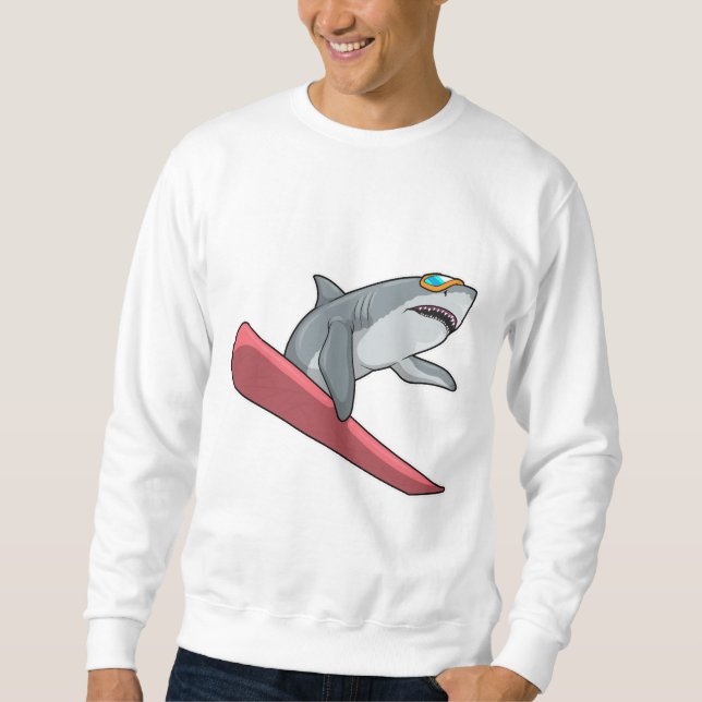 Shark Snowboarder Snowboard Sweatshirt (Front)