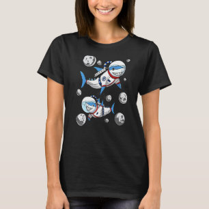 Shark Space Astronaut Cosmic Science Fiction Boys T-Shirt