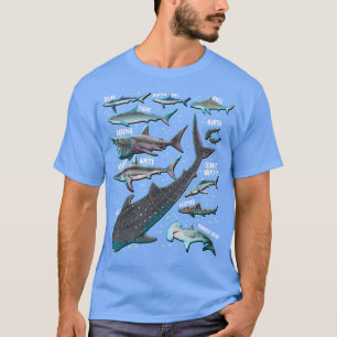 Shark Species Shark Gifts Shark Faces Tee Marine B
