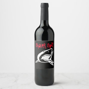 Shark Spit boat Great White boating ocean sailing Wine Label