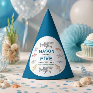 Shark Splash 5th Birthday Party Cute Ocean Kids Hat