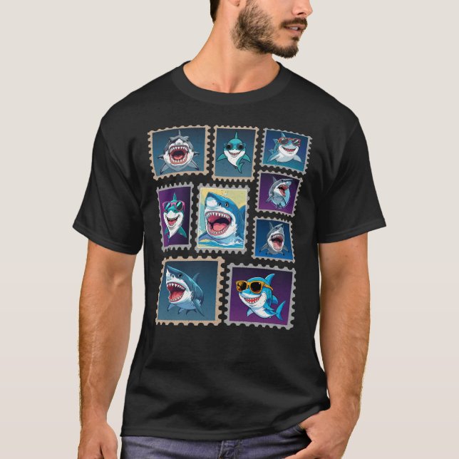 Shark Stamps 1 T-Shirt (Front)