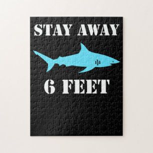 Shark Stay Away 6 Feet Funny Social Distancing Jigsaw Puzzle
