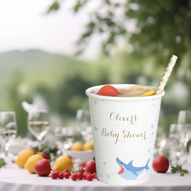 Shark Summer Boy Baby Shower  Paper Cups (Creator Uploaded)